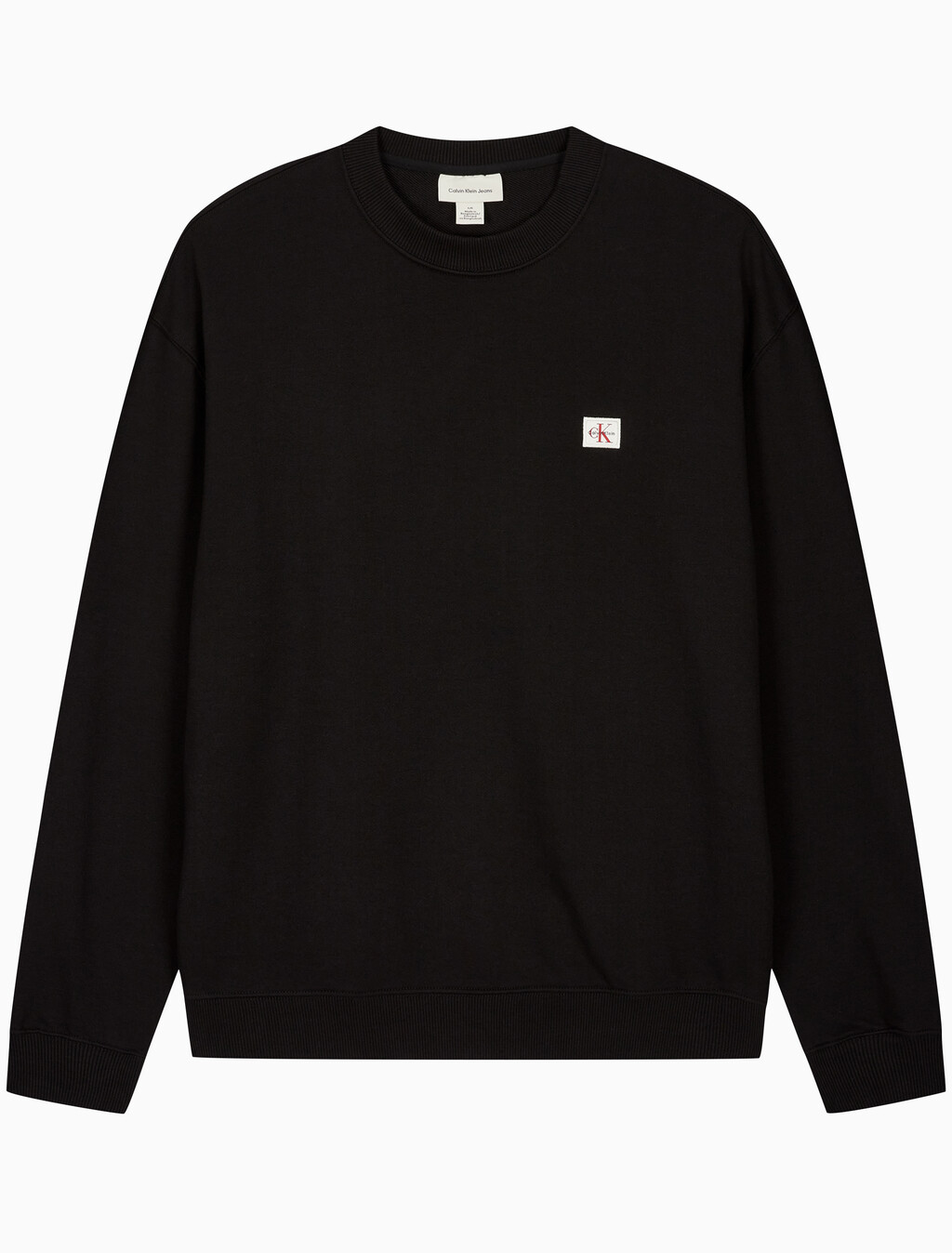 Buy 남성 프렌치테리 뱃지 크루넥 스웻셔츠 in color BLACK