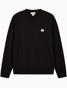 Buy 남성 프렌치테리 뱃지 크루넥 스웻셔츠 in color BLACK