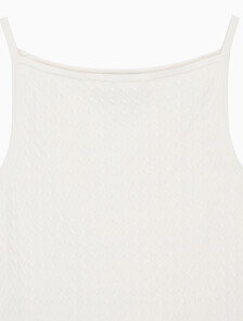 Buy 여성 슬림핏 우븐라벨 케이블 탱크 in color TOFU