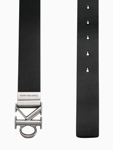 Buy 남성 CKJ 모노그램 플라크 양면 벨트 35mm in color BLACK/DARK BROWN