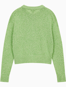 Buy 여성 청키 코튼 버튼업 가디건 in color SUMMER GREEN COMBO