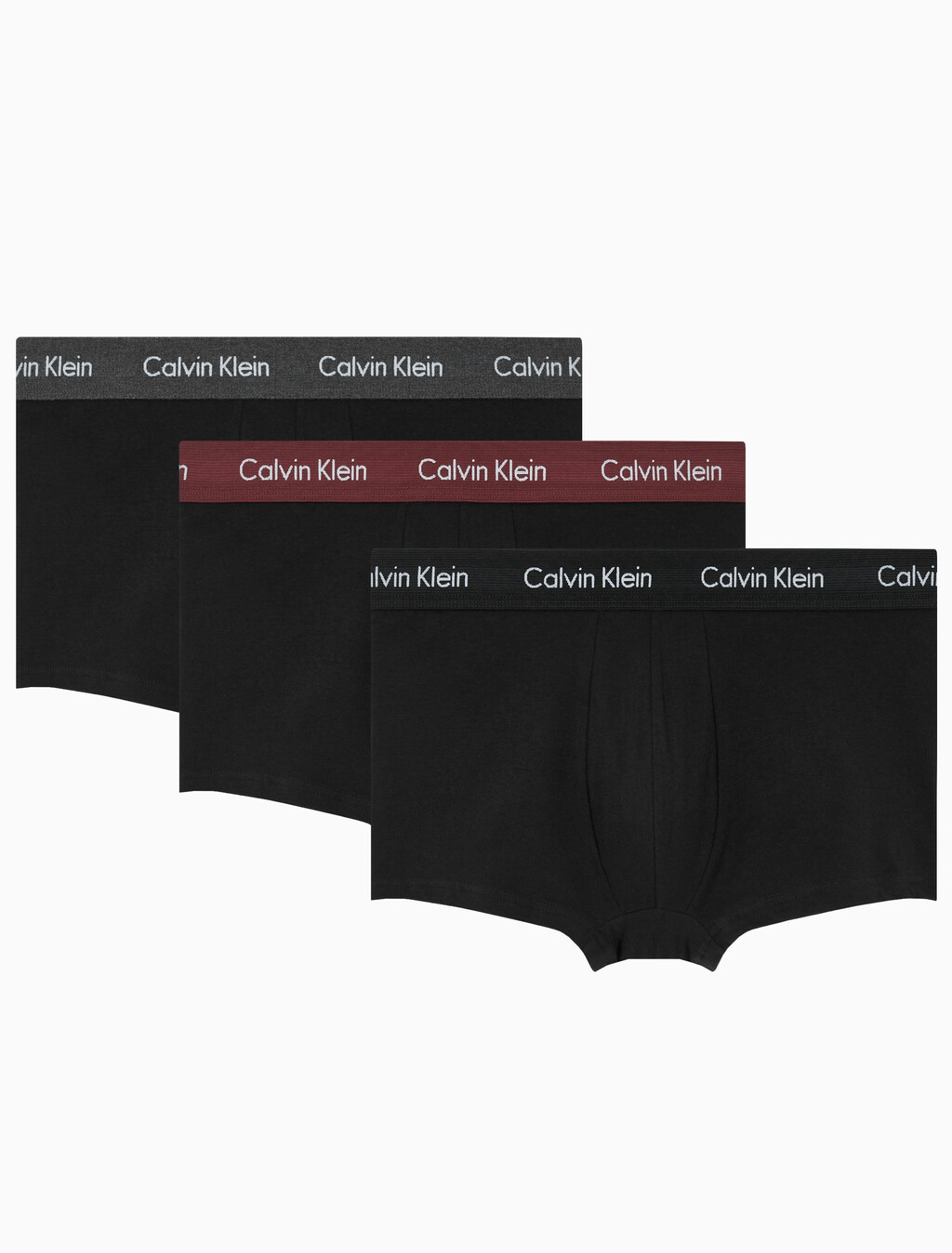 Buy 남성 EU 코튼 스트레치 3PK 로우 라이즈 드로즈 3PK in color BLACK