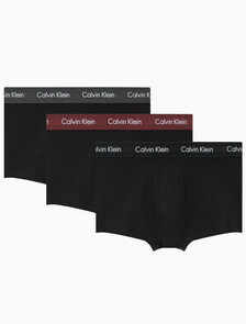 Buy 남성 EU 코튼 스트레치 3PK 로우 라이즈 드로즈 3PK in color BLACK