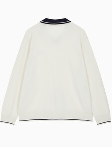 Buy 남성 오버사이즈 럭비카라 스웨터 in color WHITE