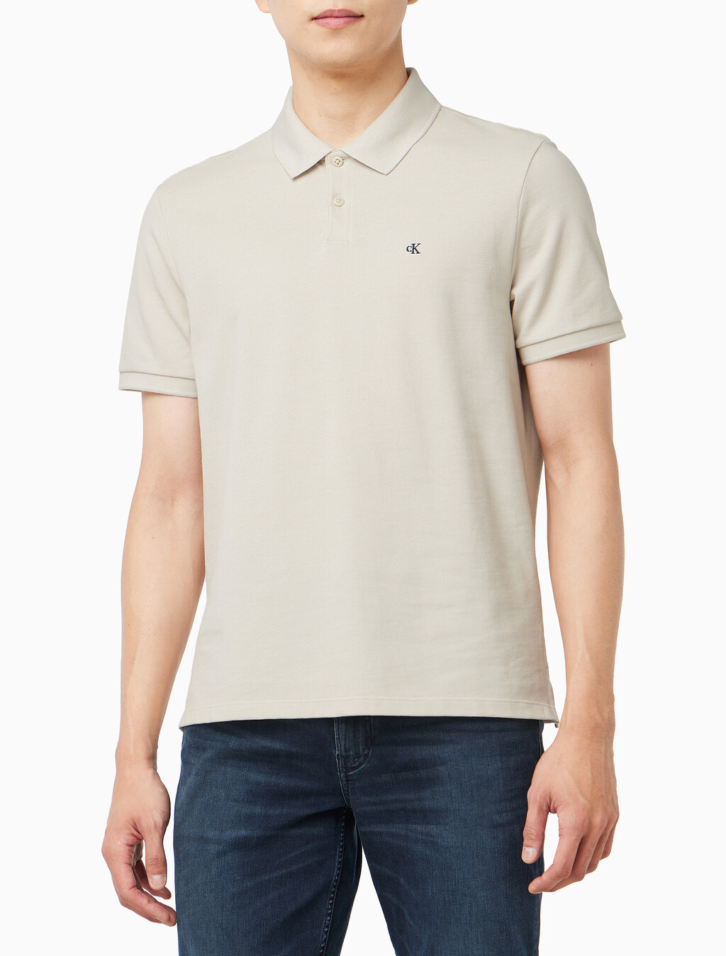 Buy 모노그램 피케 폴로 티 in color BEIGE