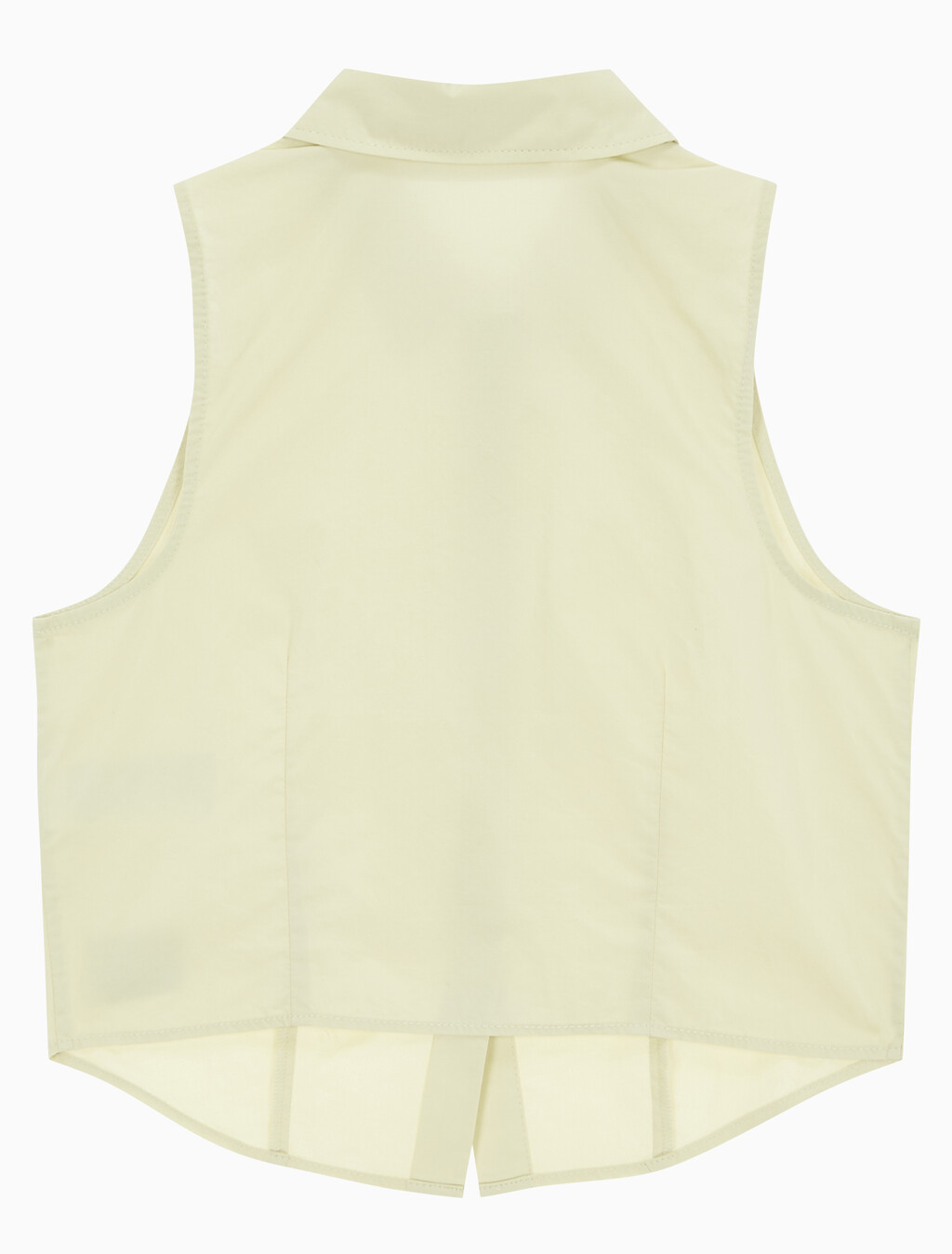 Buy 여성 우븐 라벨 슬리브리스 셔츠 in color GREEN