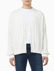 Buy 남성 이지 AOP 코튼 가디건 스웨터 in color TOFU