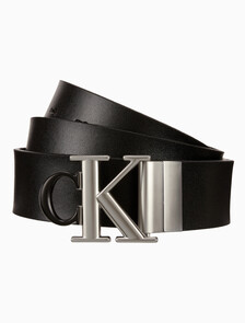 Buy 남성 CKJ 모노그램 라운드 플라크 리버시블 벨트 35MM in color BLACK/DARK BROWN