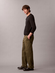 Buy 남성 90S 스트레이트핏 코튼 워크웨어 팬츠 in color Khaki