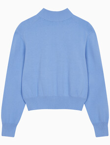 Buy 여성 하프 밀라노 카라 보머 스웨터 in color VISTA BLUE