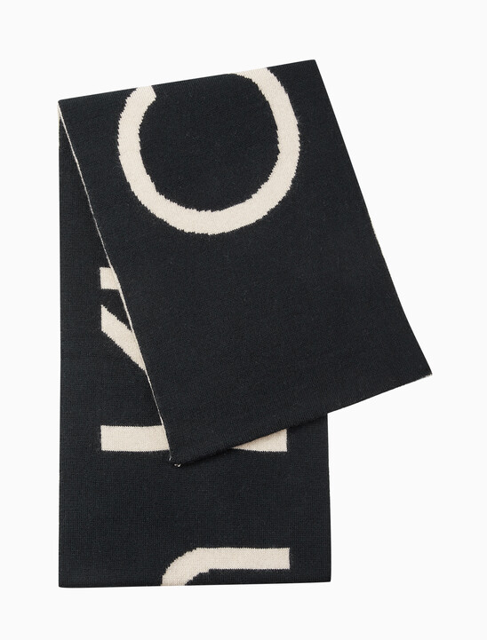 남녀공용  투톤 볼드 로고 울 머플러