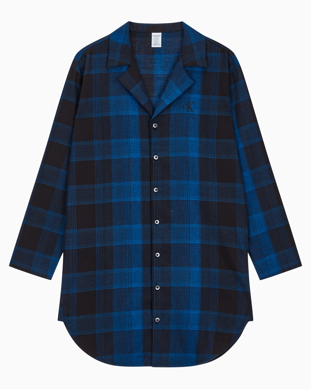 Buy 여성 플란넬 파자마 롱슬리브 나이트 셔츠 in color BLACK FLANNEL