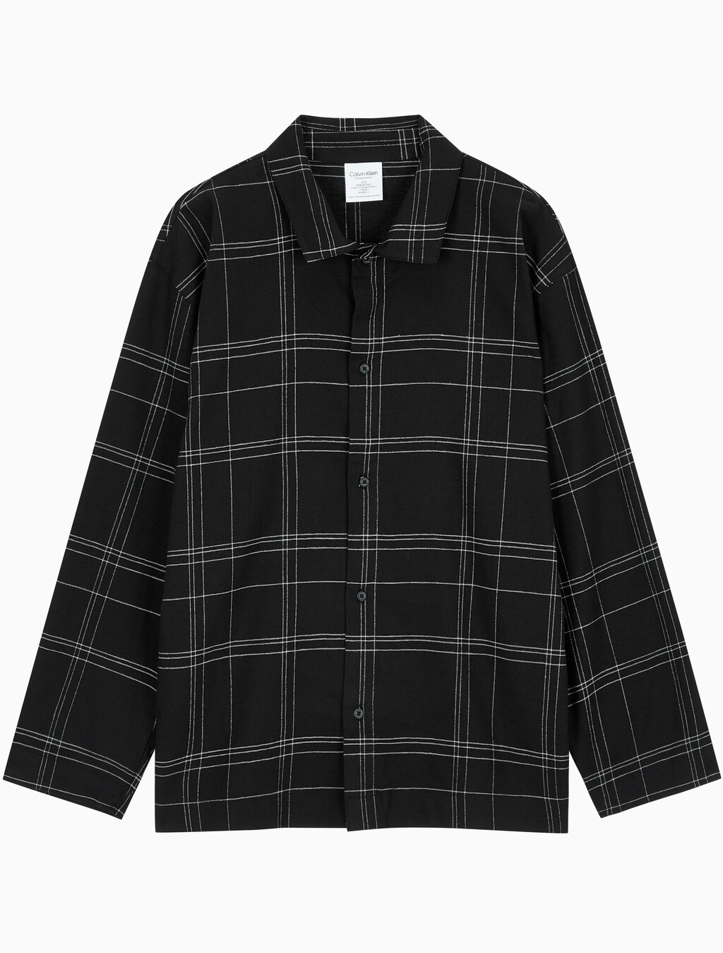 Buy 남성 플란넬 슬립 롱슬리브 탑 in color BLACK PLAID