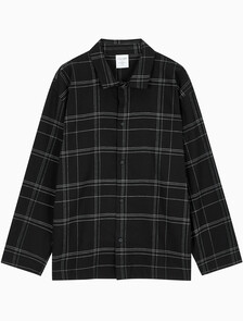 Buy 남성 플란넬 슬립 롱슬리브 탑 in color BLACK PLAID