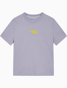 Buy 여성 플럭 로고 반팔 티셔츠 in color LANGUID LAVENDER