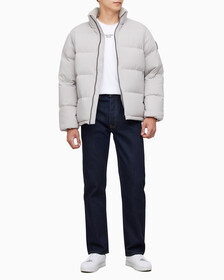 Buy 남성 레귤러핏 스탠드 카라 숏 다운 푸퍼 재킷 in color GREY