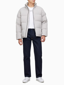 Buy 남성 레귤러핏 스탠드 카라 숏 다운 푸퍼 재킷 in color GREY