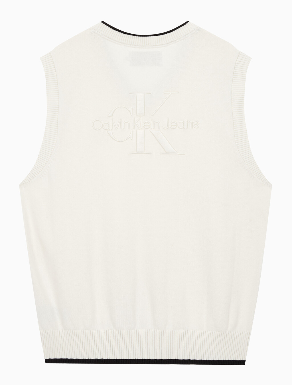 Buy 남성 엠보스드 스웨터 베스트 in color WHITE