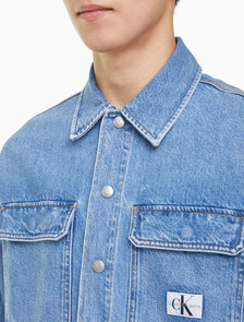 Buy 남성 박시 루즈핏 라이트블루 데님 셔츠 in color CHALKY BLUE