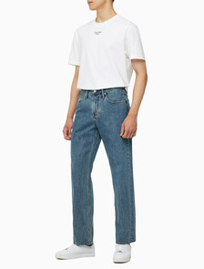 Buy 남성 90's 스트레이트핏 스톤블루 데님 in color MID BLUE BACK EMBRO