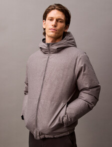 Buy 남성 롱슬리브 리버시블 덕다운 숏 푸퍼 in color GUNMETAL HEATHER