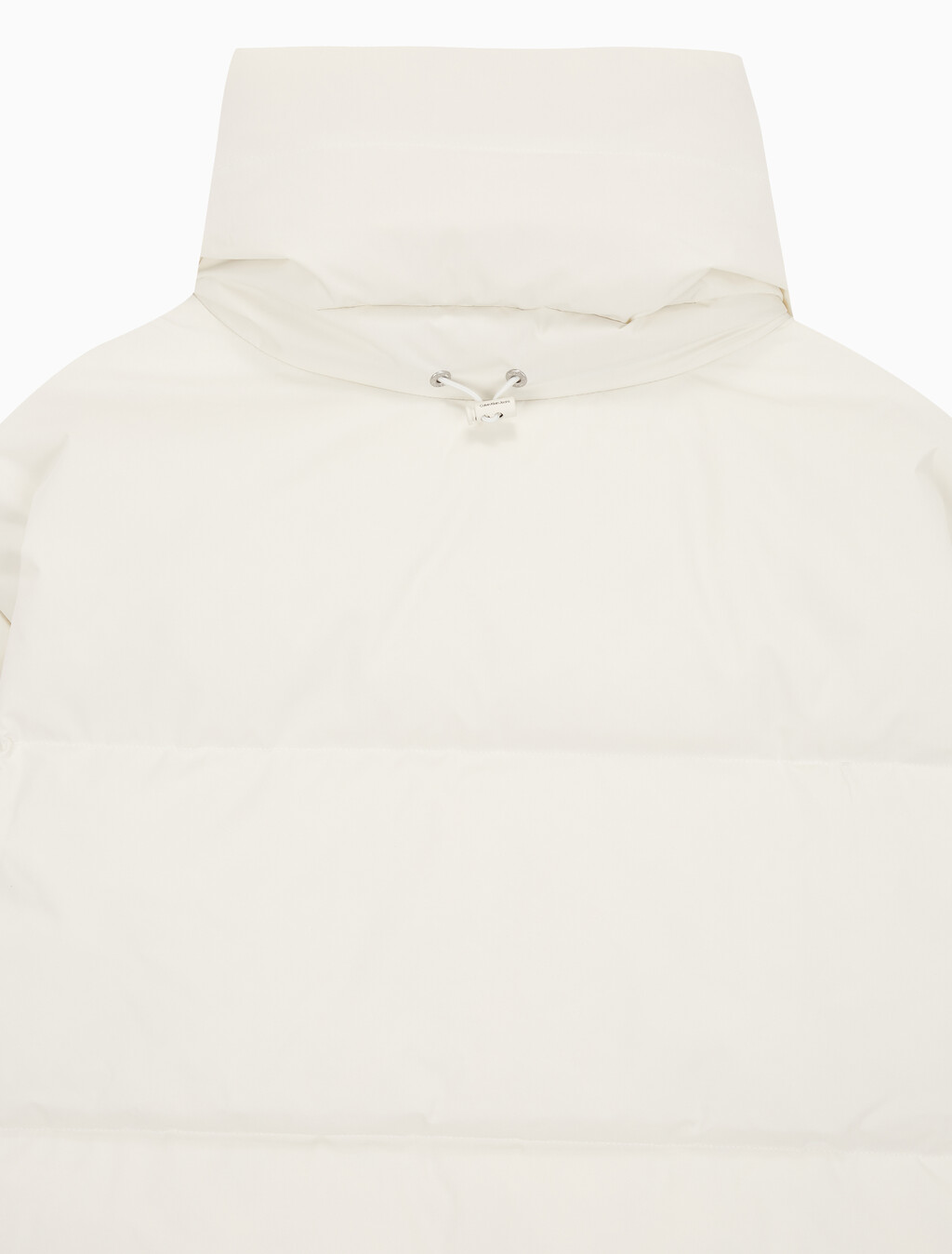 Buy 여성 볼륨 넥 크롭 다운 푸퍼 in color WHITE