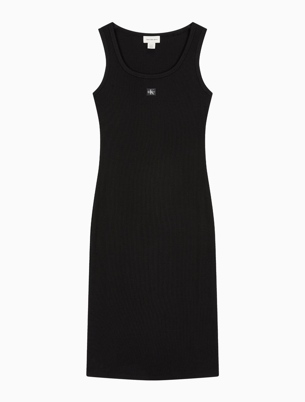 Buy 여성 베이비립 우븐 라벨 드레스 in color BLACK