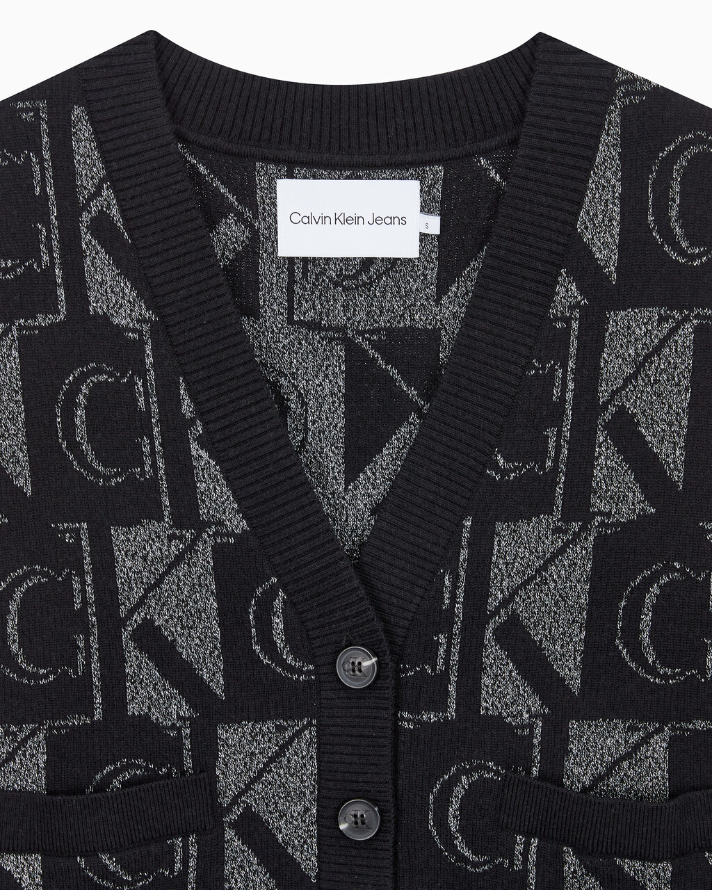 Buy 여성 프리미엄 라인 메탈릭 올오버프린트 베스트 in color CK BLACK