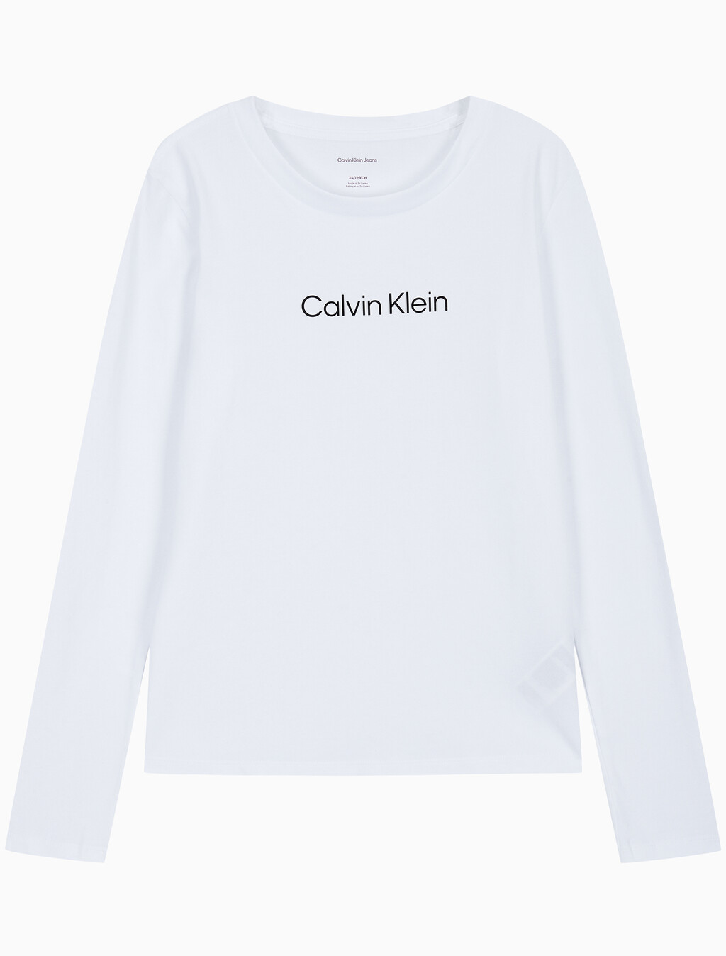 Buy 여성 L/S 스탠다드 로고 슬림 크루넥 티셔츠 in color BRILLIANT WHITE