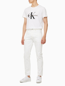 Buy 남성 어센틱 스트레이트핏 화이트 데님 in color CHALKY BLUE