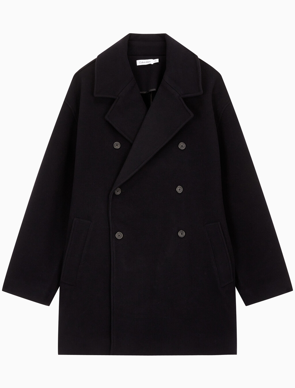 Buy 남성 롱슬리브 더블 버튼 피코트 in color BLACK BEAUTY