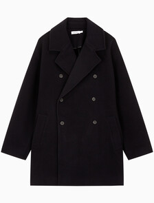 Buy 남성 롱슬리브 더블 버튼 피코트 in color BLACK BEAUTY