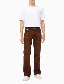 Buy 남성 부츠컷 레드 브라운 데님 in color red brown