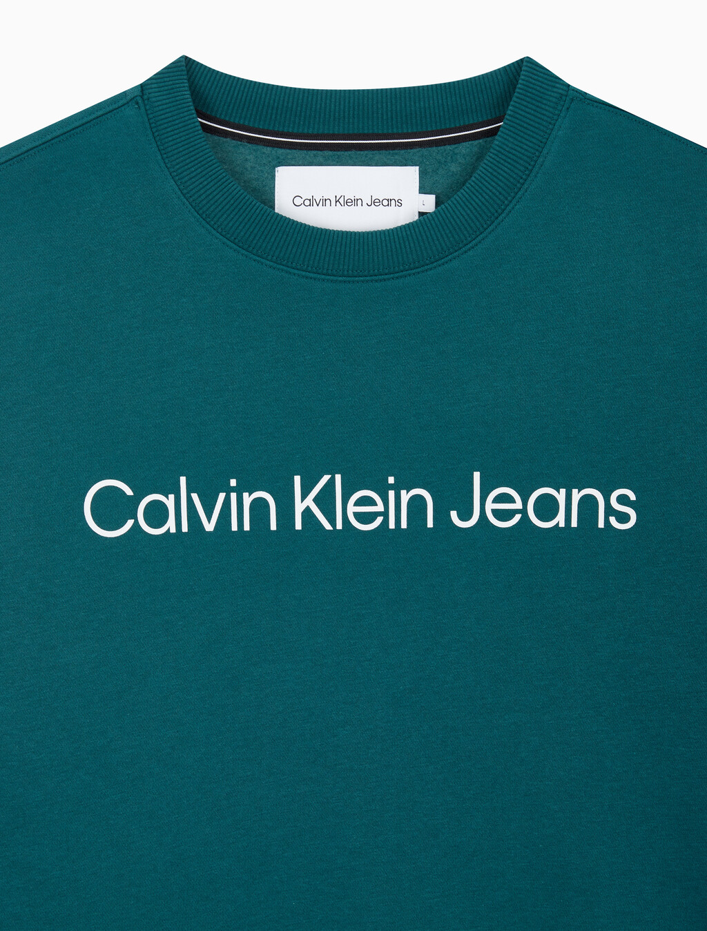 Buy 남성 레귤러핏 인스티튜셔널 로고 기모 스웨트셔츠 in color ATLANTIC DEEP