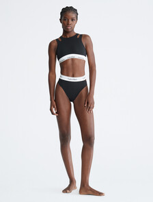 Buy 여성 모던 코튼 디컨스트럭티드 비키니 팬티 in color BLACK