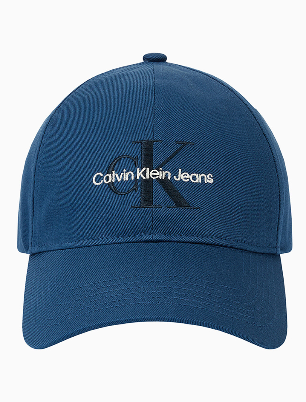 Buy 남녀공용 CKJ 모노그램 엠브로이더리 볼캡 in color NAVY