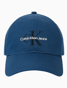 Buy 남녀공용 CKJ 모노그램 엠브로이더리 볼캡 in color NAVY