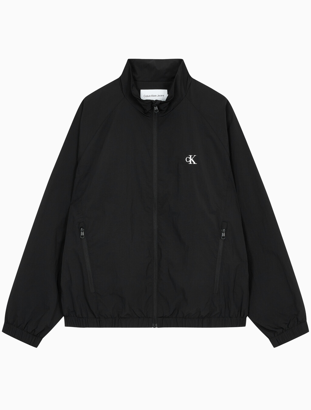 Buy 남성 에센셜 스탠드 카라 집업 자켓 in color CK BLACK