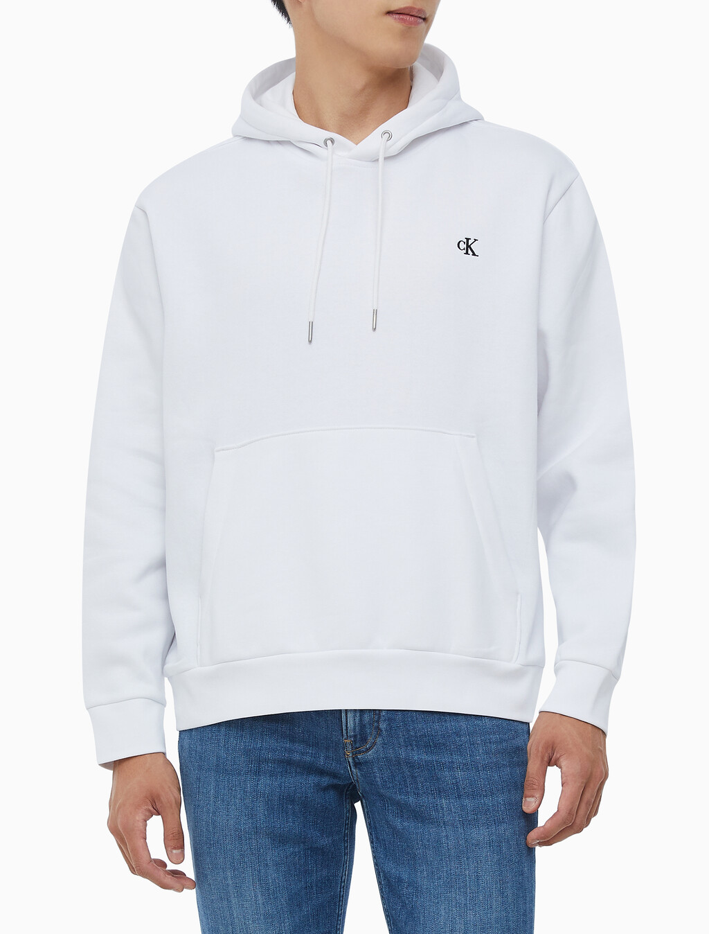 Buy 남성 롱슬리브 아카이브 플리스 후디 in color BRILLIANT WHITE