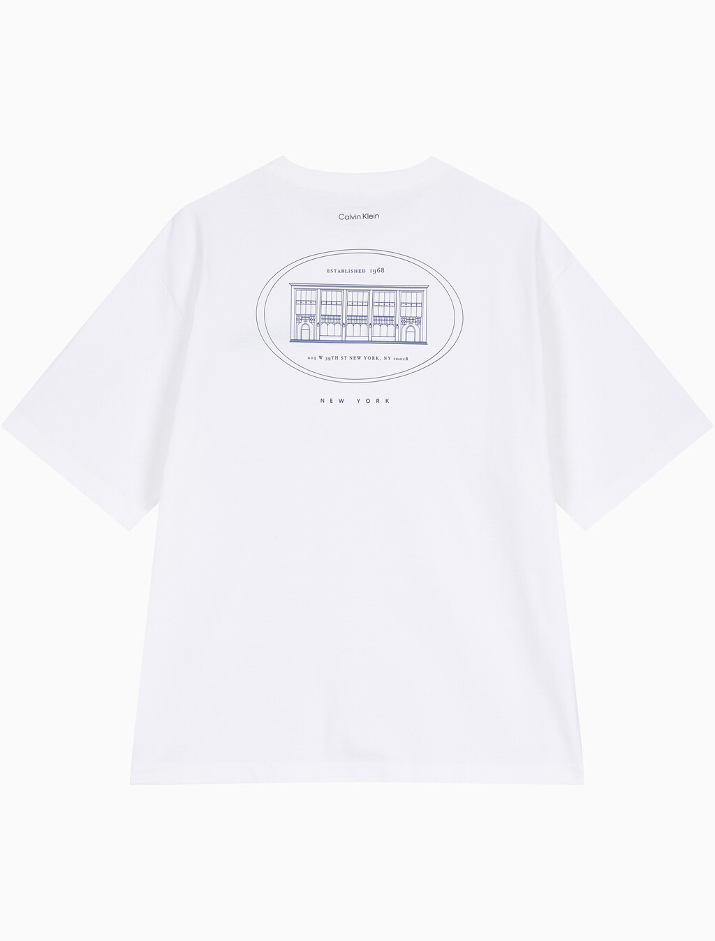 Buy 릴렉스드핏 16S 프론트백 빌딩 티 in color BRIGHT WHITE