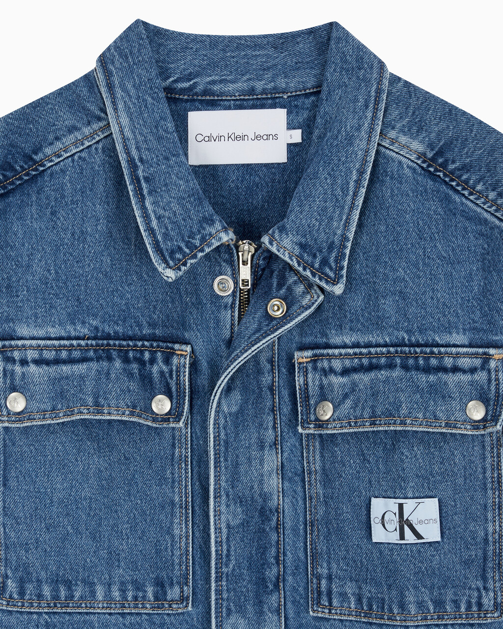Buy 여성 볼륨 슬리브 데님 드레스 in color MID BLUE BACK EMBRO