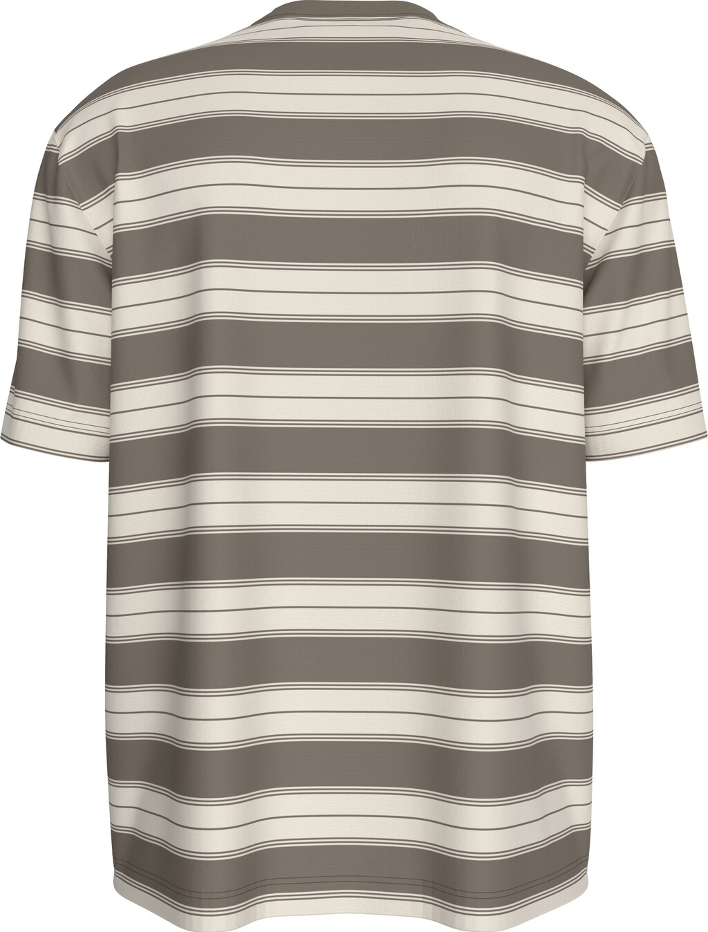 Buy 이지 저지 스트라이프 크루넥 티 in color Kaki