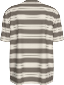 Buy 이지 저지 스트라이프 크루넥 티 in color Kaki