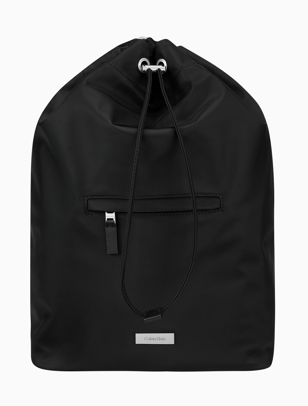 Buy 남성 슬릭 나일론 드로우 스트링 백팩 in color BLACK
