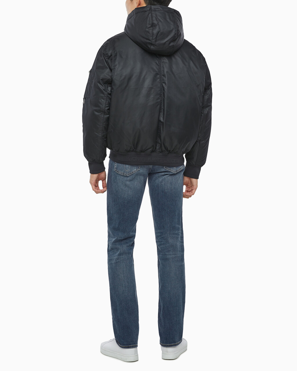 Buy 남성 후디 보머 다운 자켓 in color CK BLACK