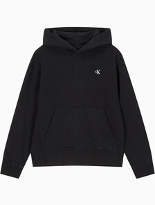 Buy 여성 릴렉스핏 CK 스몰 로고 기모 후디 in color BLACK BEAUTY