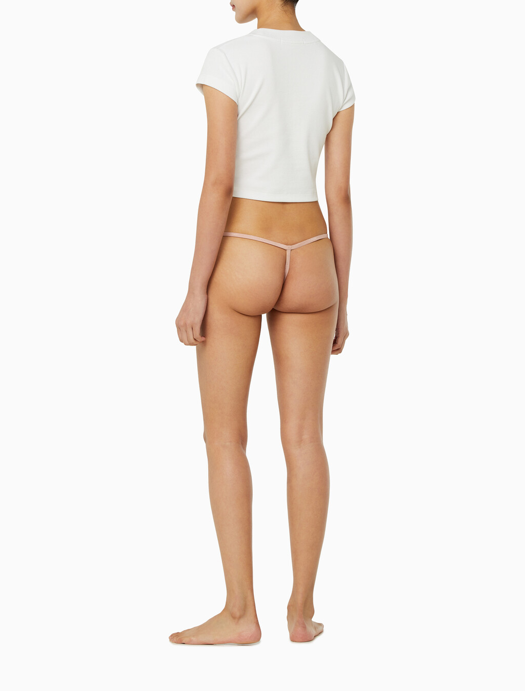 Buy 여성 CK 아이디얼 스트레치 마이크로 로우라이즈 스트링 T팬티 in color SUBDUED 