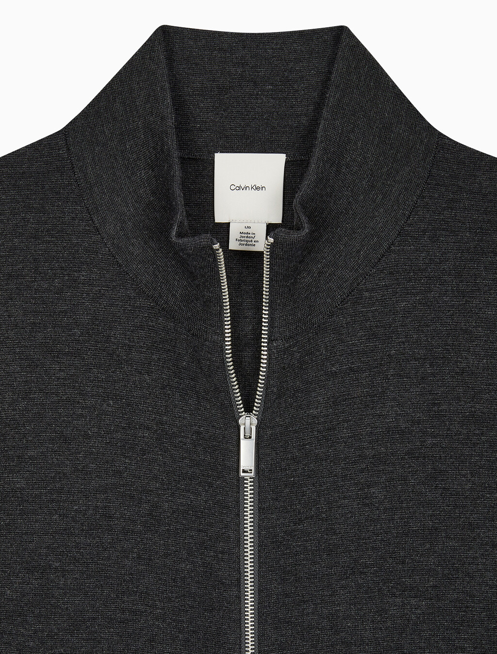 Buy 남성 롱슬리브 테크니컬 메리노 울 풀 집업 스웨터 in color CHARCOAL HEATHER