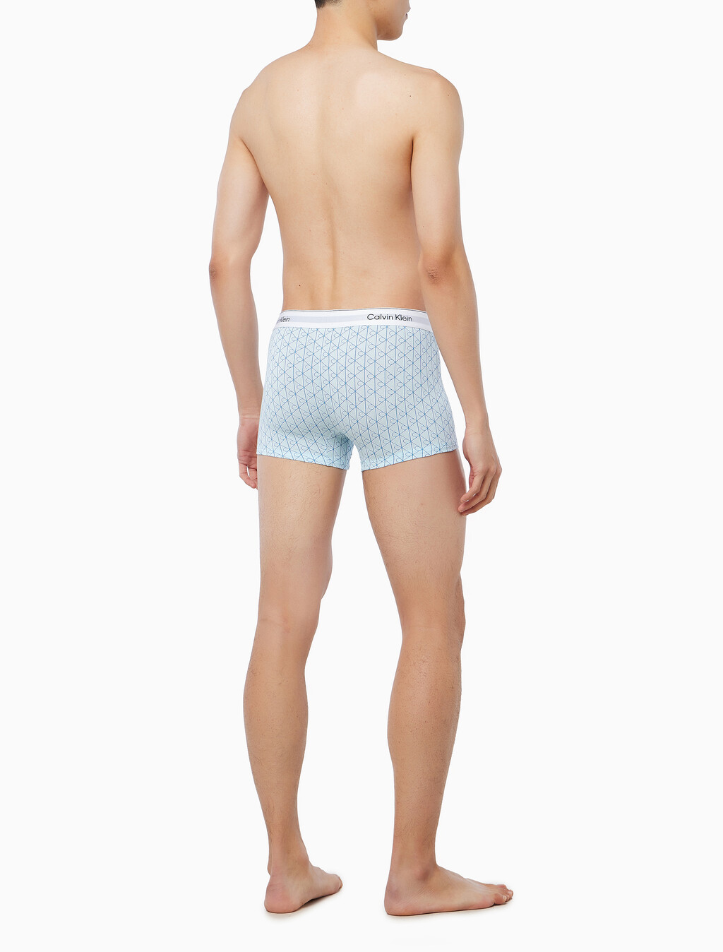 Buy 남성 아이콘 코튼 스트레치 2PK 트렁크 in color Grey / Sky Blue Print