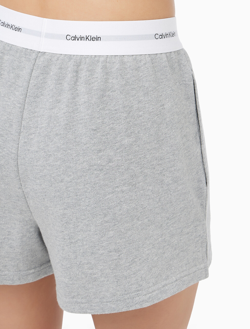 Buy 여성 CK 베이직 라운지 로고 져지 쇼츠 in color GREY HEATHER